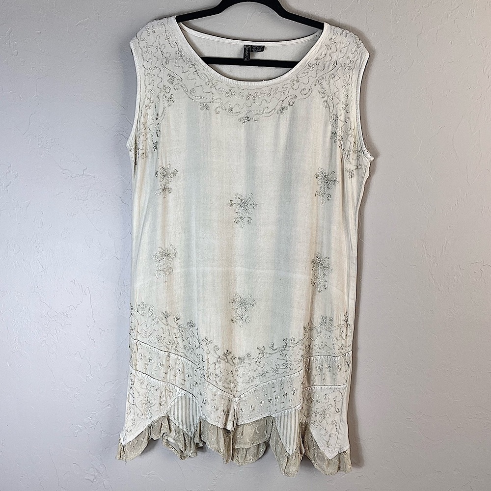 Kaaku Embroidered Tie Back Tunic - Free Size